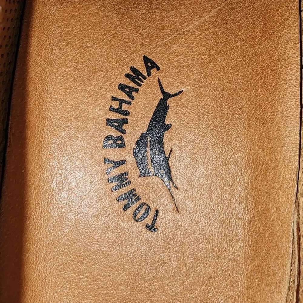 Tommy Bahama Ships Ahoy Slip On nautical Coastal 02-oyster Leather Shoes 11.5M